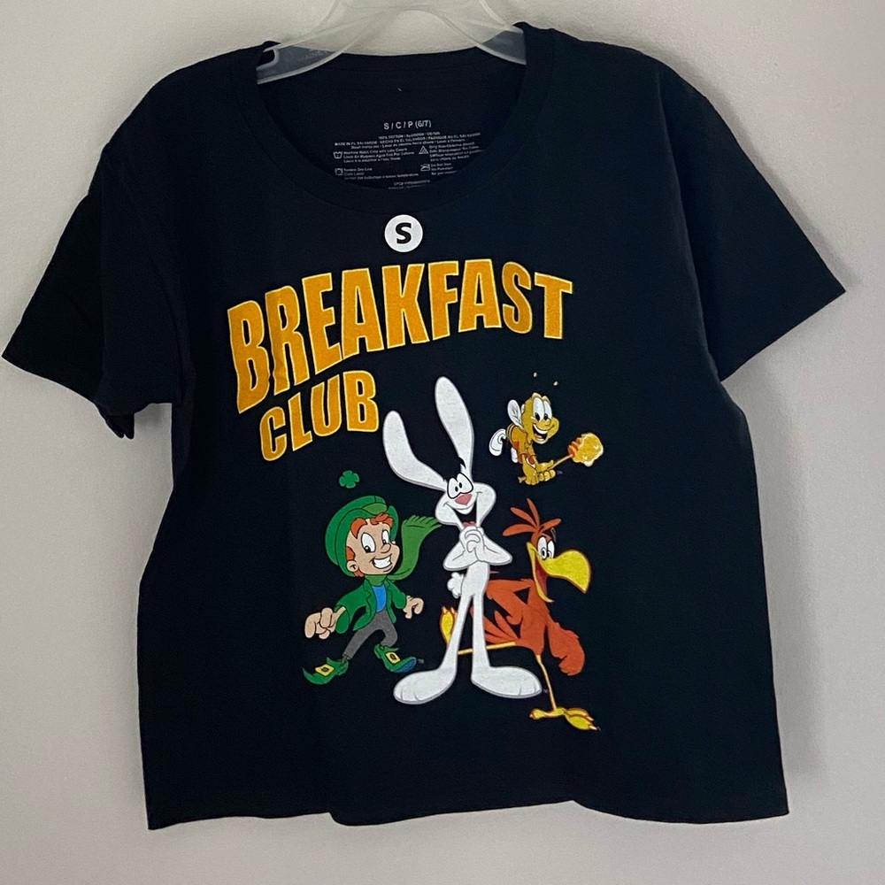 Breakfast Themed Boys Black Short Sleeve T Shirt